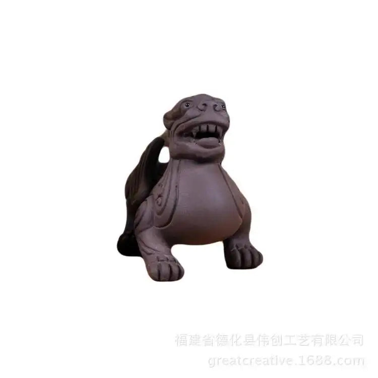 Yixing Purple Clay Tea Pet Purple Clay Flying Apsaras Pixiu Purple Clay Sculpture Ornaments All Store Mixed Batch Quake Flying Pixiu small