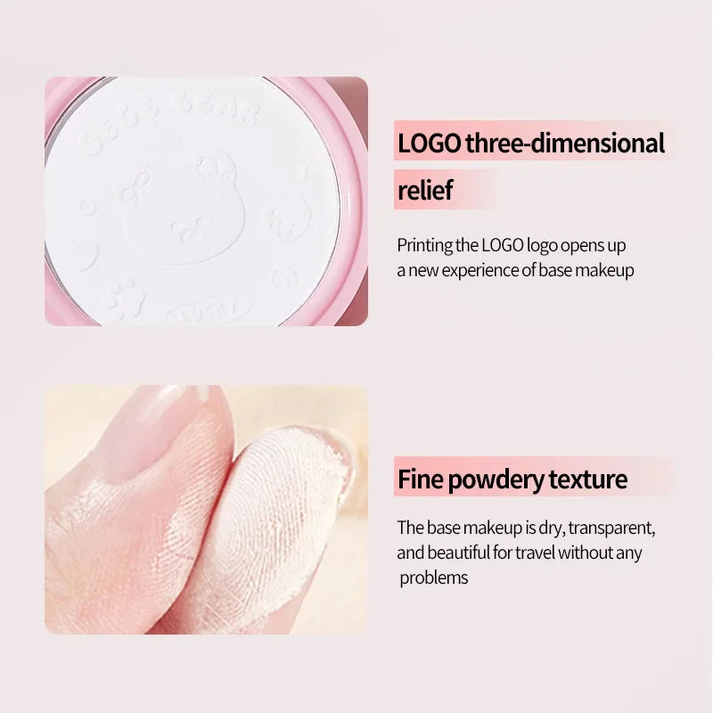 Matte Oil-Control Leather Cute Pressed Powder Lightweight Pore-Blurring Setting Makeup Long-Lasting Valentine's Day Gift Quake