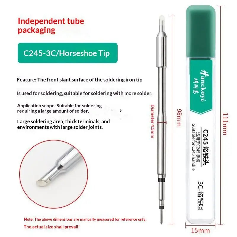 1Pcs C210 C245 Soldering Iron Tip for Phone Repair Tools Compatible with I IS K SK 2C 3C Soldering Station Quake C245-3C