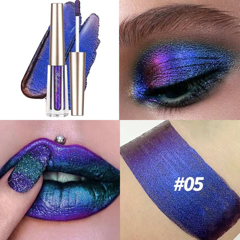 Chameleon EyeshadowsDiamond Glitter Liquid Eyeshadow StickHighly Pigmented Metallic Shimmering Long Lasting Shine All Makeup Quake 05