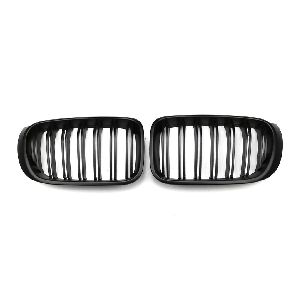 For BMW X3 F25 X4 F26 2014 2015 2016 2017 Double Line Car Grille Front Bumper Sport Kidney Racing Grill Black Replace Parts Auto Quake