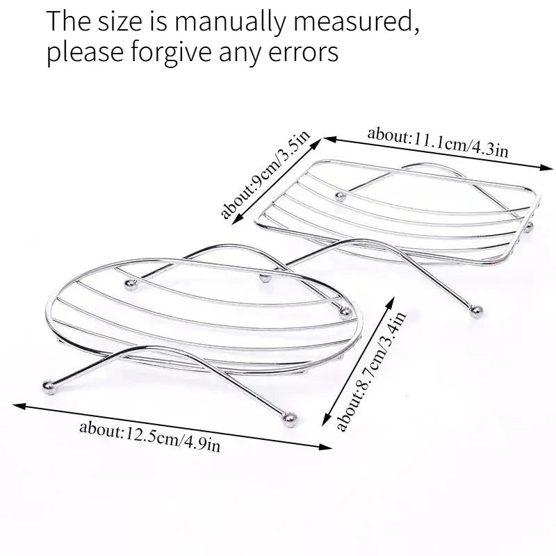 Stainless Steel Draining Soap Holder Creative Simple Punch Free Bathroom Wall Mounted Soap Dish Household Accessory Quake