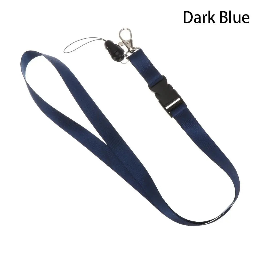 Cute ID Card Rope Fashion Mobile Phone Lanyard Mobile Phone Straps Neck Strap Keys Gym Holder Quake Dark Blue