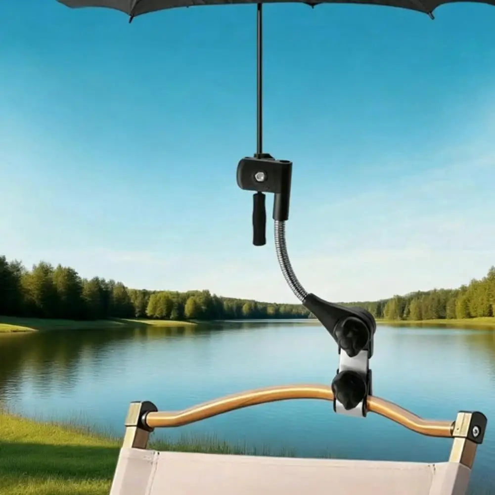 Fishing Umbrella Holder 360 Degree Adjustable Clamp Bracket Portable Sunshade Mount for Fishing Chair Camping Beach Quake