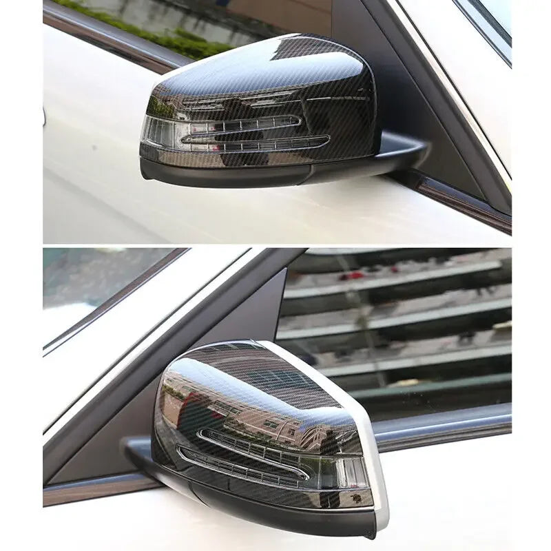 For Mercedes Benz W176 W246 W212 W204 C117 X156 X204 W221 A B C E S Class Car Rearview Side Mirror Cover Wing Cap Trim Sticker Quake
