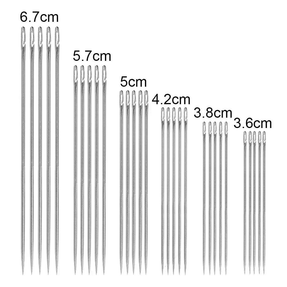 Side Hole Blind Sewing Needles Stainless Steel Elderly Needles Hand Sewing Stitching Pin DIY Home Self Threading Needle with Thi Quake
