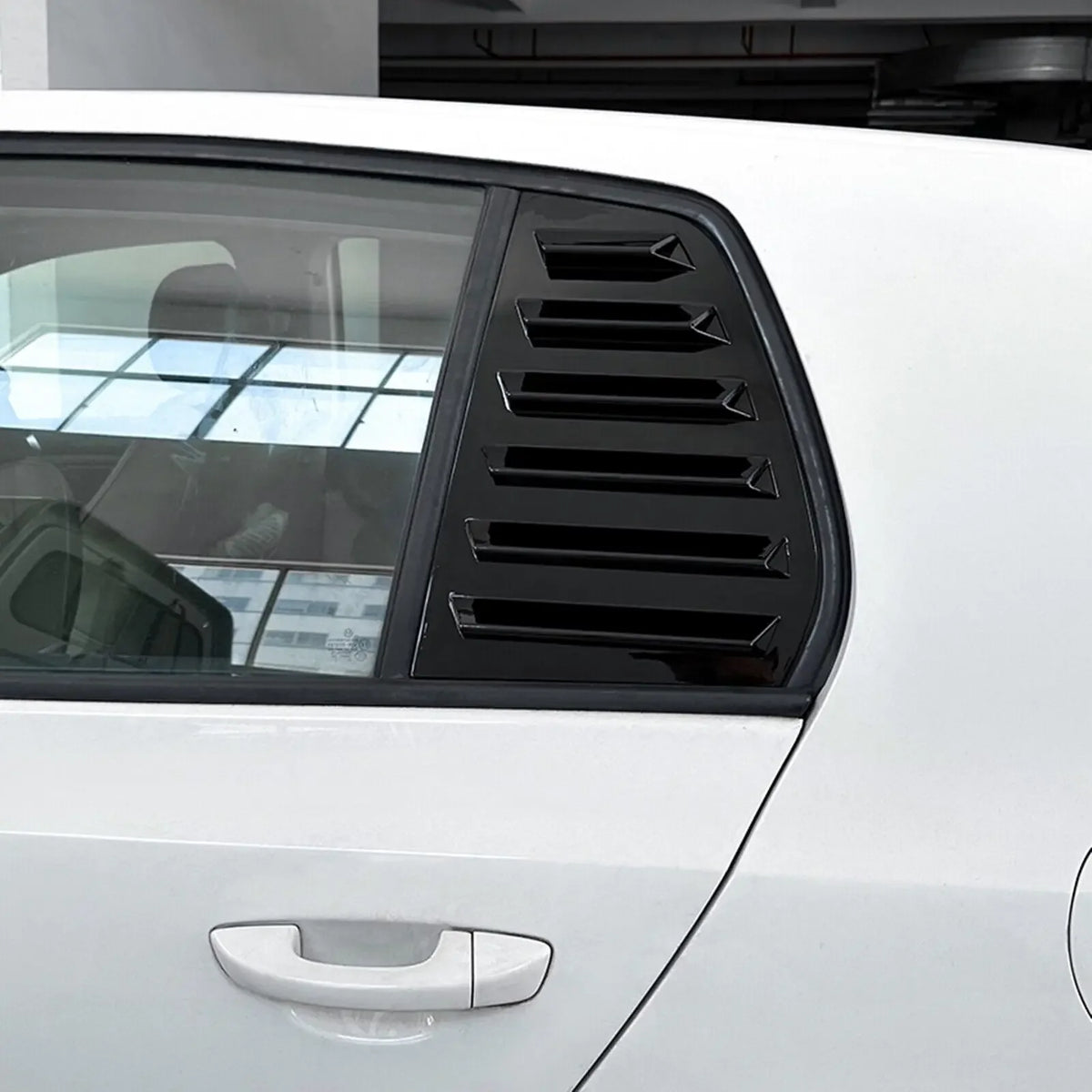 For VW Golf 6 MK6 2008-2012 Car Rear Louver Window Side Shutter Cover Trim Sticker Vent Scoop ABS Carbon Fiber Black Accessories Quake