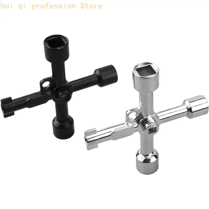 Triangular Tool Multifunctional 4 Way Triangle Wrench Professional for Train Electrical Elevator Cabinet H8WE Quake