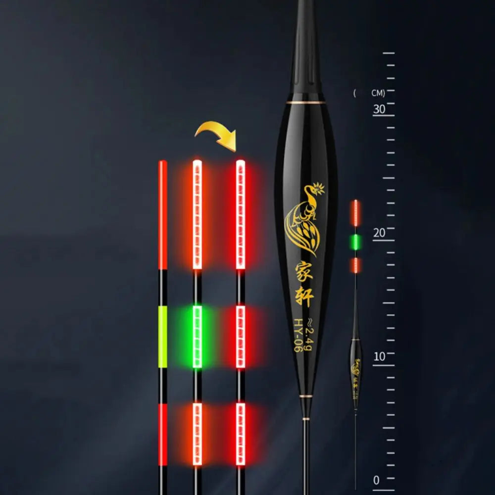 Indicator Electronic Fishing Float Long Tail 2 Light Rock Fishing Floats Slip Drift Tube Buoy Strike Bobbers Buoy Night Fishing Quake eat lead 2.4g