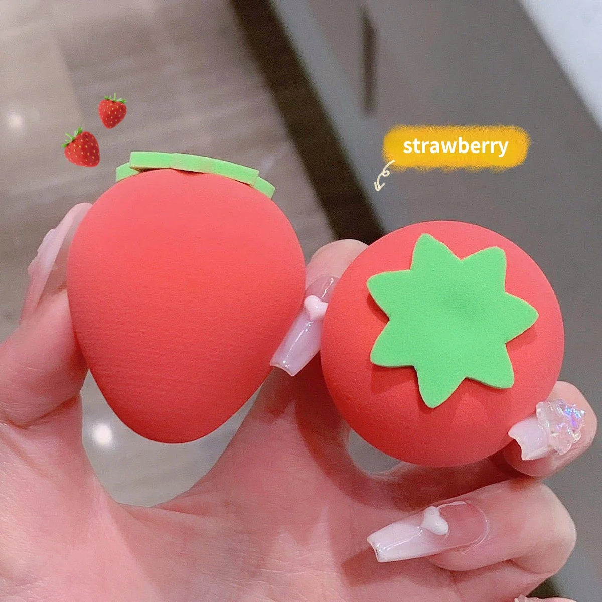 Fruit Shaped Cosmetic Puff with Storage Box for Women Face Foundation Powder Sponge Cosmetic Puff Make Up Sponge Makeup Tools Quake