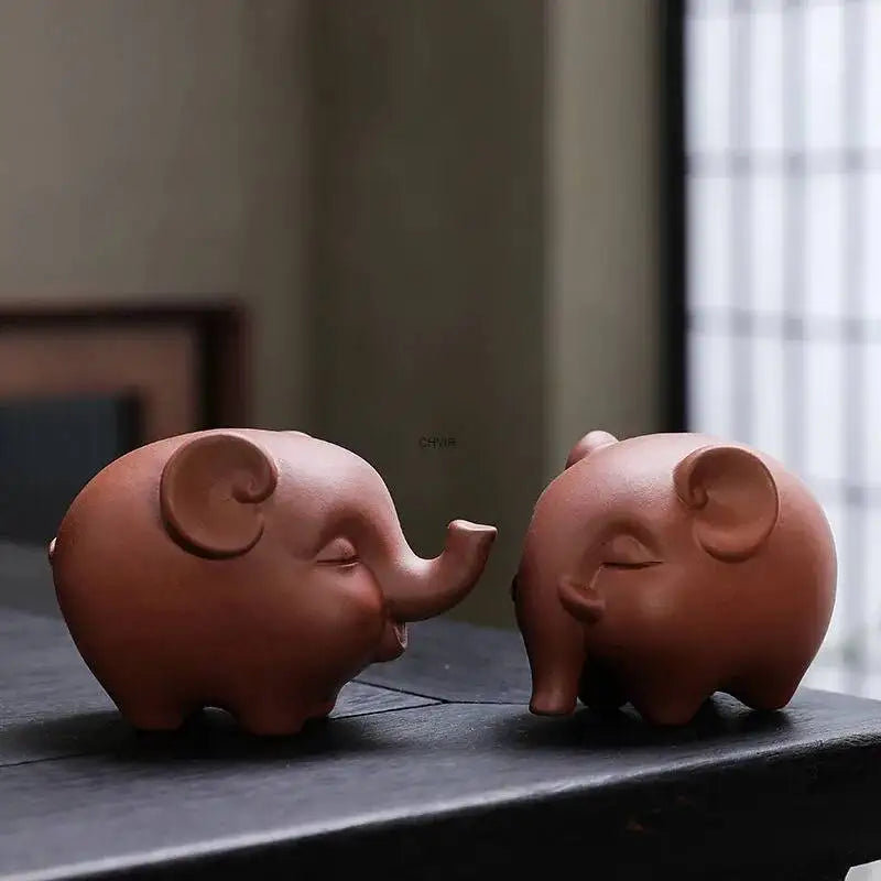 Little Elephant Purple Clay Tea Pet Ornament Red Clay Tea Play Fortune Elephant Decoration Чаепитие Quake