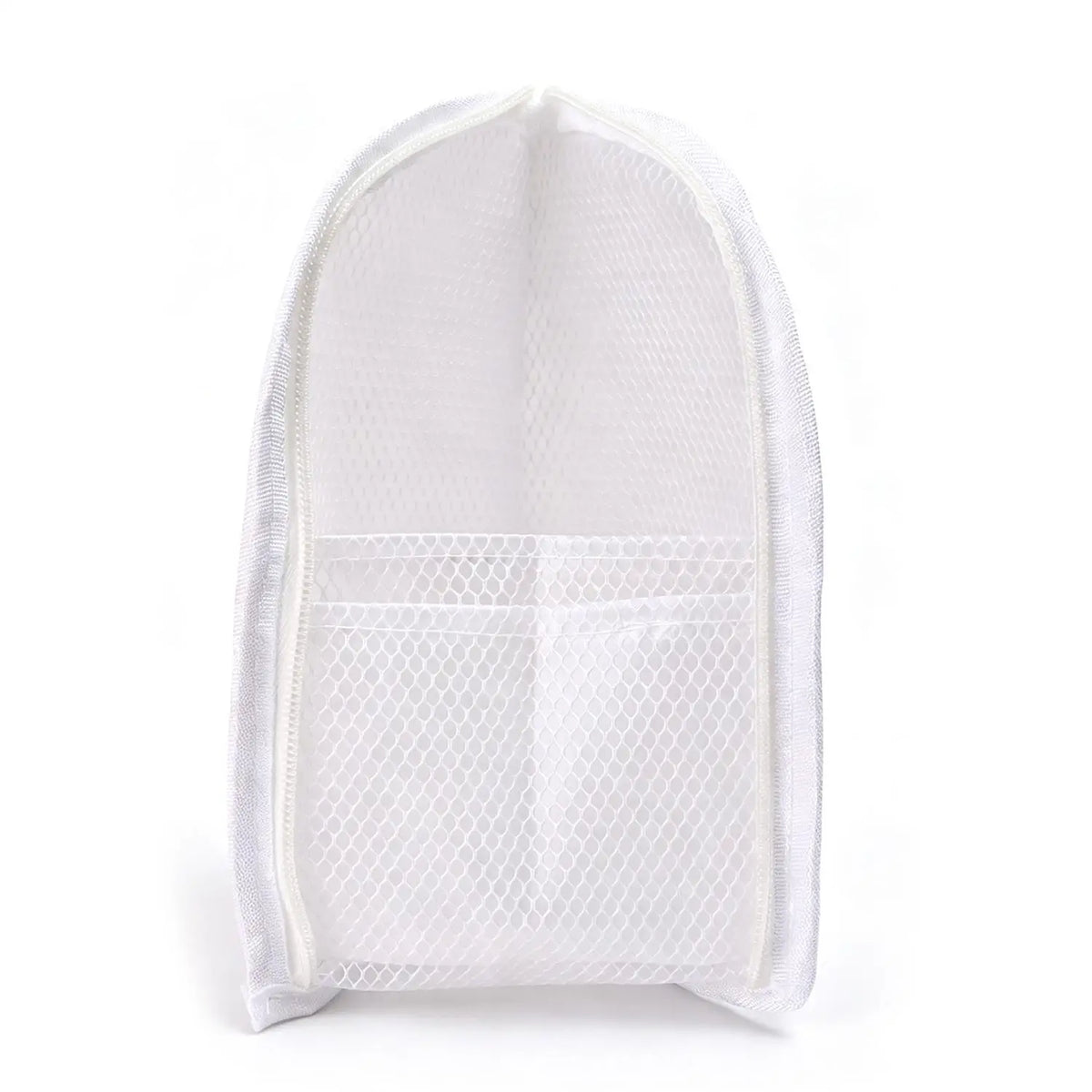 Portable Waterproof 3D Cosmetic Bag Mesh Toiletry Bag Toothbrush Toothpaste Storage Box Folding Zipper Travel Makeup Brush Bag Quake White 1PC
