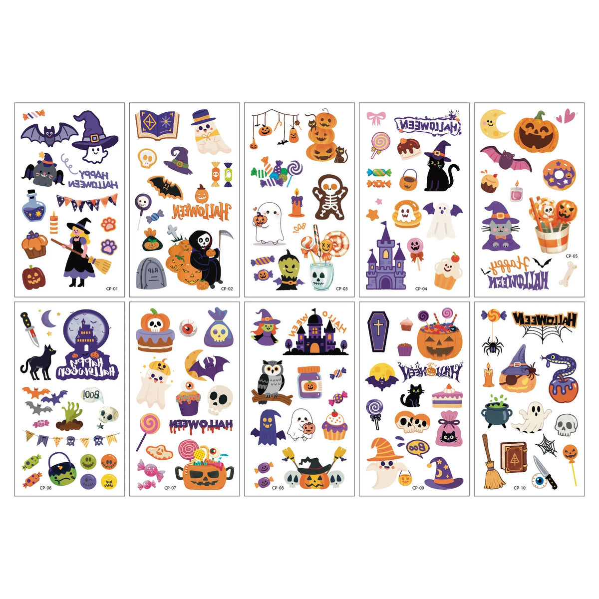 Halloween spider web Cartoon Tattoos Stickers Temporary Bloodstain Wound Costume Festival Celebration Make Up Arm Face Tattoo Quake CP