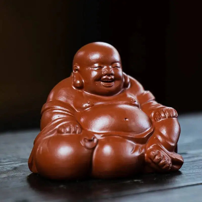 Zisha Tea Pet Buddha Figurine Maitreya Buddha Rulai Sculpture Tea Play Model Can Raise Tea Pet Quake