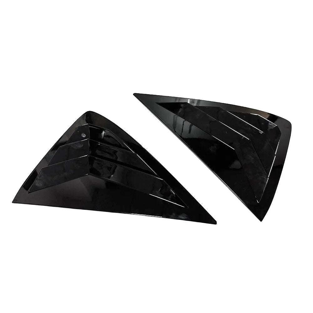 For Opel Corsa 2019-2023 Car Rear Louver Window Side Shutter Cover Trim Sticker Vent Scoop ABS Carbon Fiber Black Accessories Quake