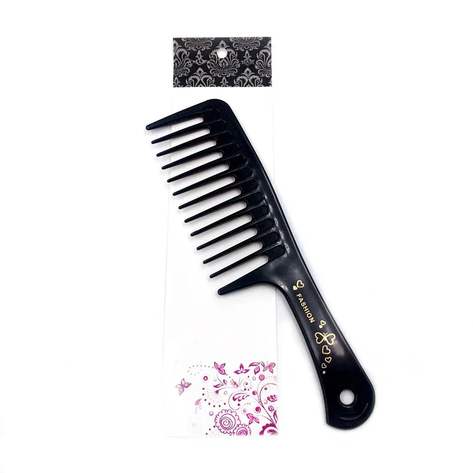 Wide Teeth Hairdressing Comb Heat Resistant Woman Wet Hook Curly Hair Brushes Professional Salon Dyeing Style Tool Coarse Quake 1pc random color