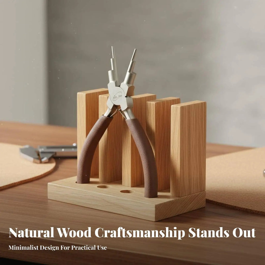 Pliers Rack Wood Stand for Workbench Organizer Tool Holder with Stable Base for Pliers Clippers and Electronics Repair Quake