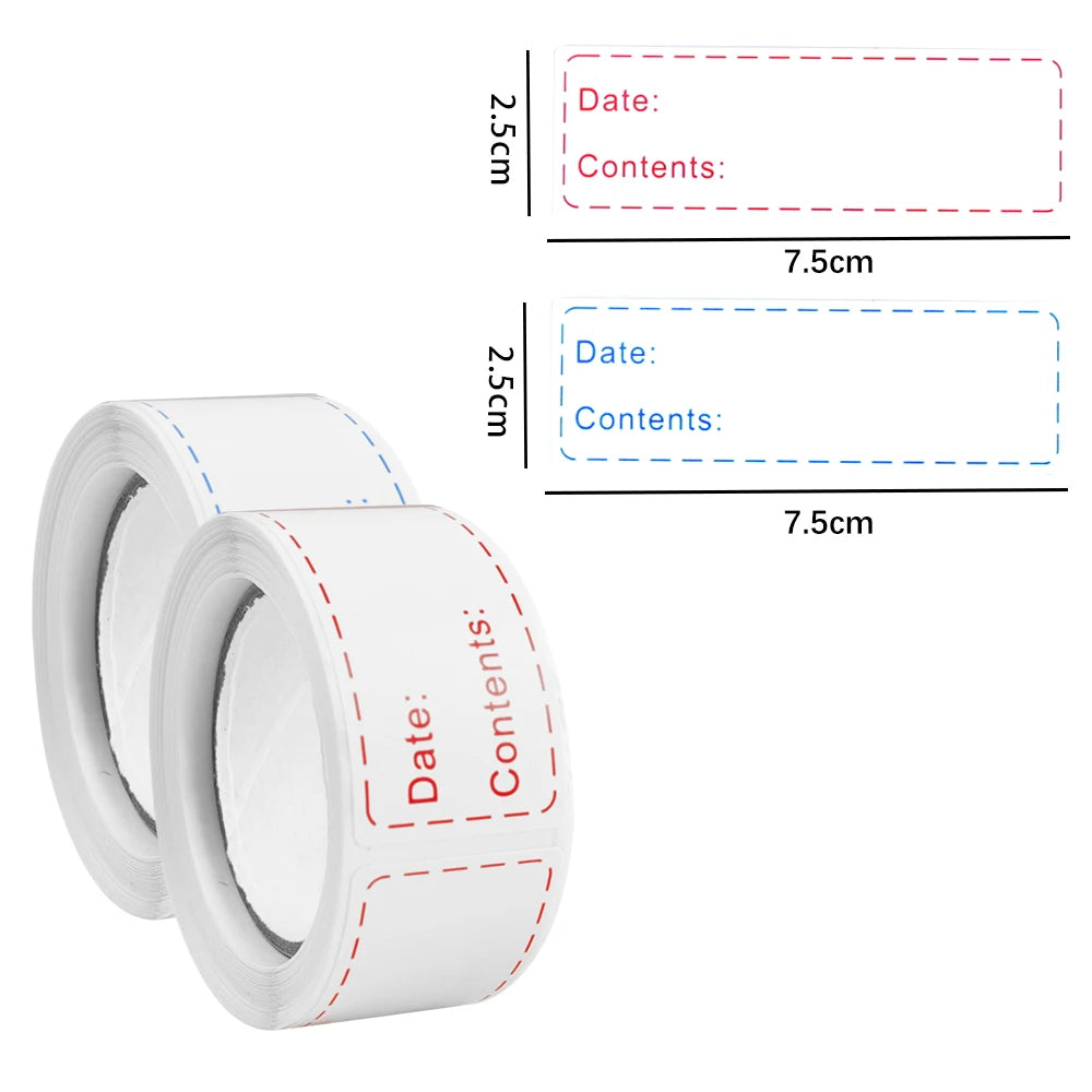 125pcs/roll Blank Date Writable Label Sticker Kitchen Refrigerator Food Storage Classification Labels for Container Jar Mark Tag Quake