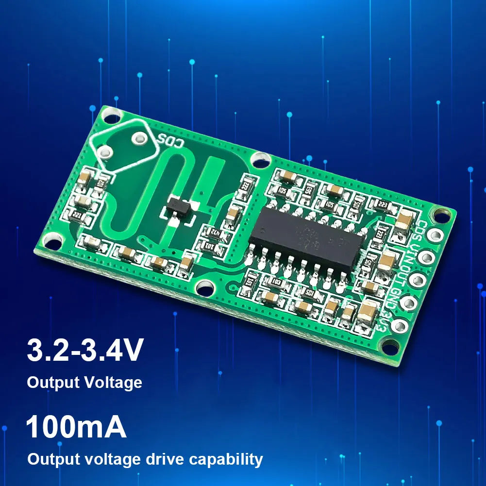 10pcs RCWL-0516 Microwave Radar Motion Sensor Module Human Body Induction Intelligent Module Output 3.3V 8M Distance for Arduino Quake