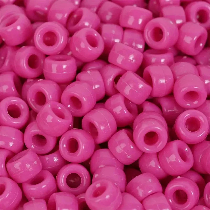 100pcs Colorful Hair Braiding Beads Acrylic Big Hole Beads Pony Hair Beads Jewelry Making Bracelet Necklace Styling Accessories Quake 3