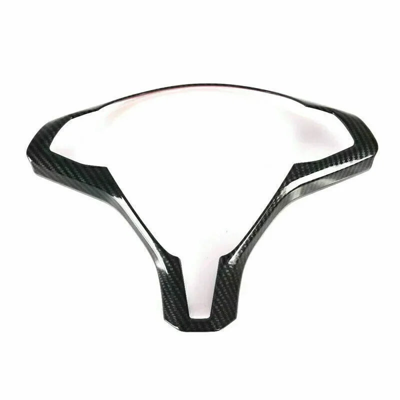 For Tesla Model X and Model S 2016-2021 ABS Carbon Fiber Style Inner Car Steering Wheel Panel Cover Trim Frame Decor Silver ABS Quake Carbon