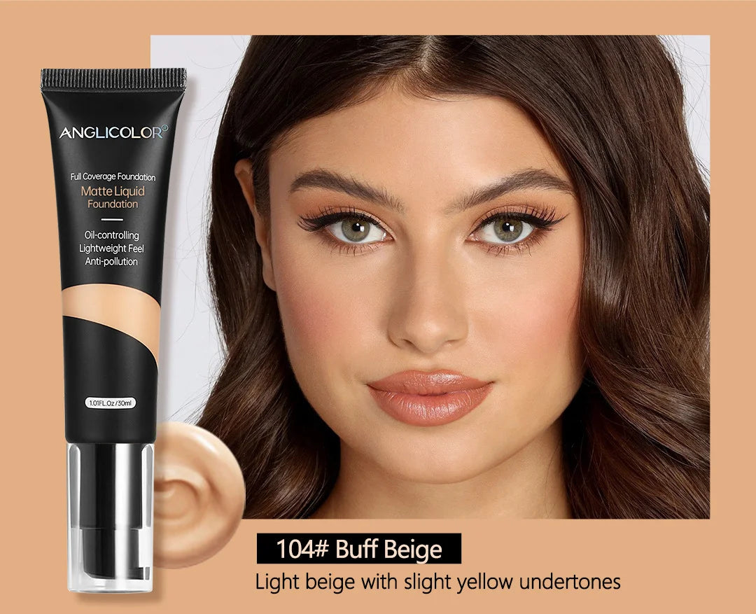 5 Colors Long-Lasting Liquid Concealer for Face and Eyes Concealer for Freckles,Acne Marks,Dark Circles,Moisturizing Foundation Quake 104Buff Beige