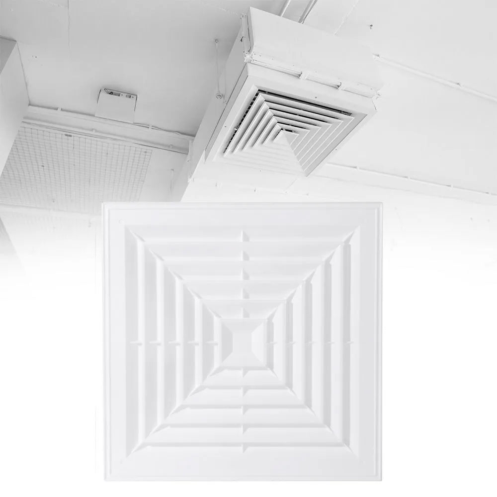 New Plastic Air Vent Grille With Flaps Square Ventilation Cover Silent Operation White Duct Heating Vents Bathroom Quake