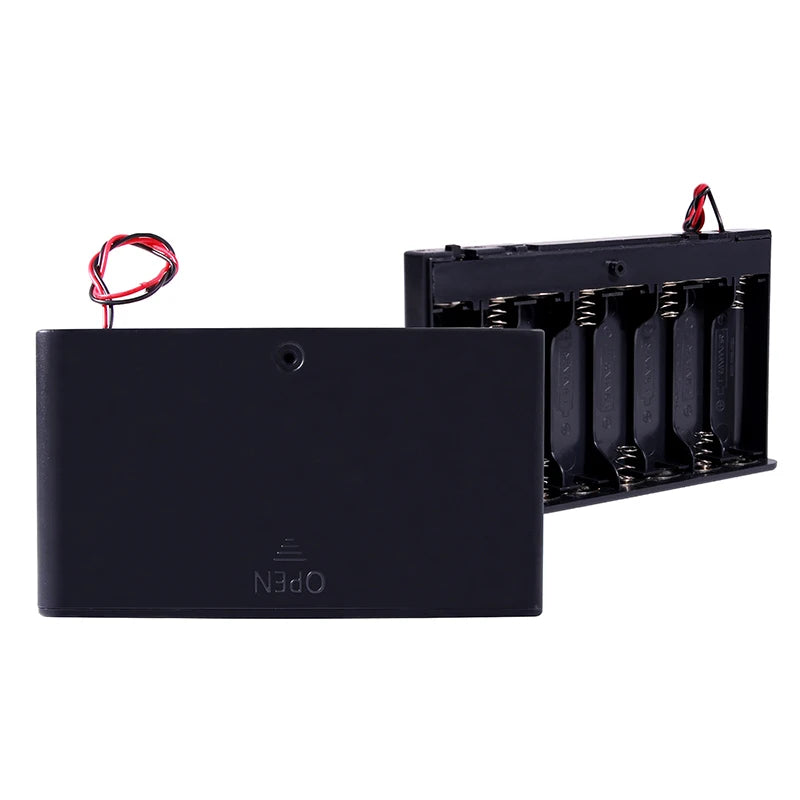 1/2Pcs 8 Slots AA Battery Holder Battery Storage Case Box With Switch & Cover Batteries Standard Container Quake 1pcs