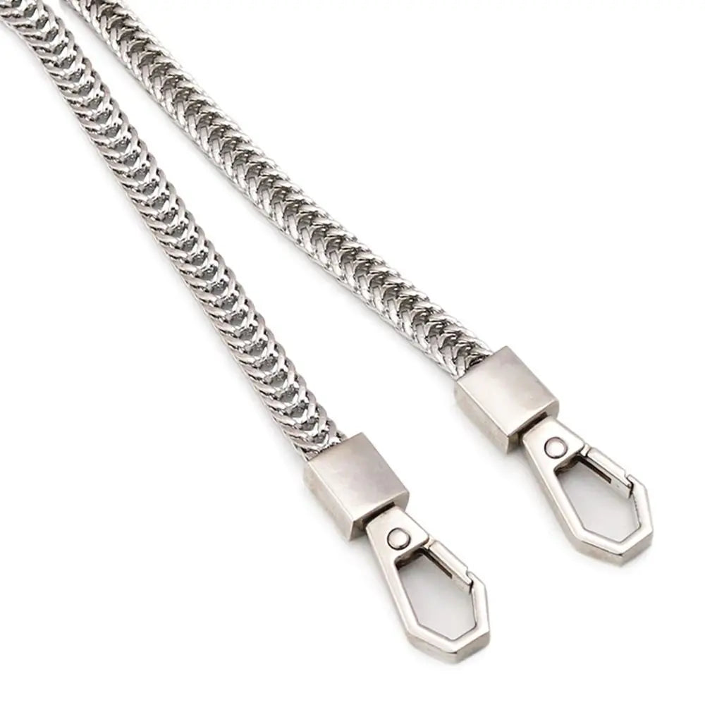 Fashion Metal Bag Chain DIY Bag Strap Purse Replacement Chain Shoulder Bag Straps Small Handbag Belt Handle Chains Accessories Quake silver 100cm