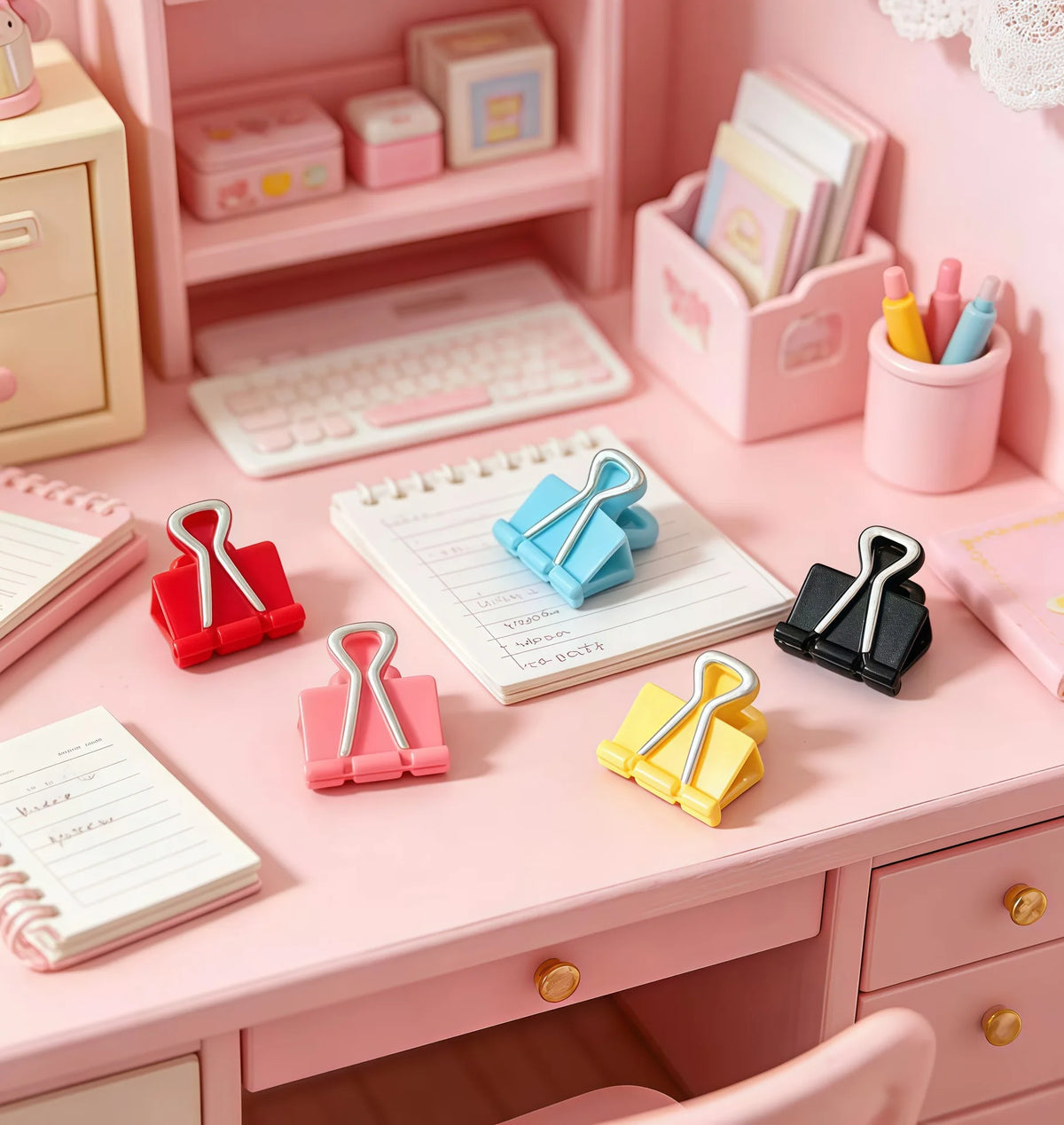 20Pcs Colorful Dollhouse Miniature Clip Model Stationery Children's Toys Simulation Resin Classroom Accessories Dollhouse Decor Quake random mixed