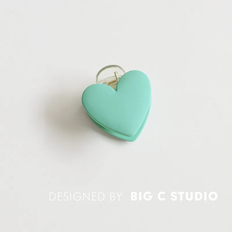 Love Small Grab Clip Korea's New Sweet Hair Grab Chuck Hairpin Hair Accessories Styling Tools & Accessories Quake 6 Lake Green
