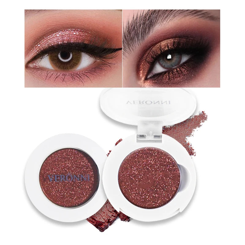 Monochrome Fashion Shimmer Glitter EyeShadow Makeup Pigment Pearlescent Brightening High Light Powder Eyeshadow Lasting Cosmetic Quake E120