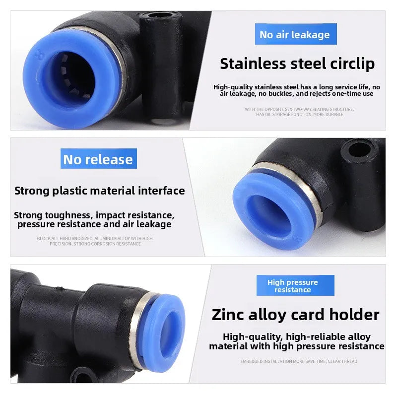 3pcs PDType Pneumatic Connector 4-m5 4-m6 4mm 6mm 8mm 10mm 12mm Fitting Male Thread 1/8 1/4 3/8 1/2 Air Fitting Quake