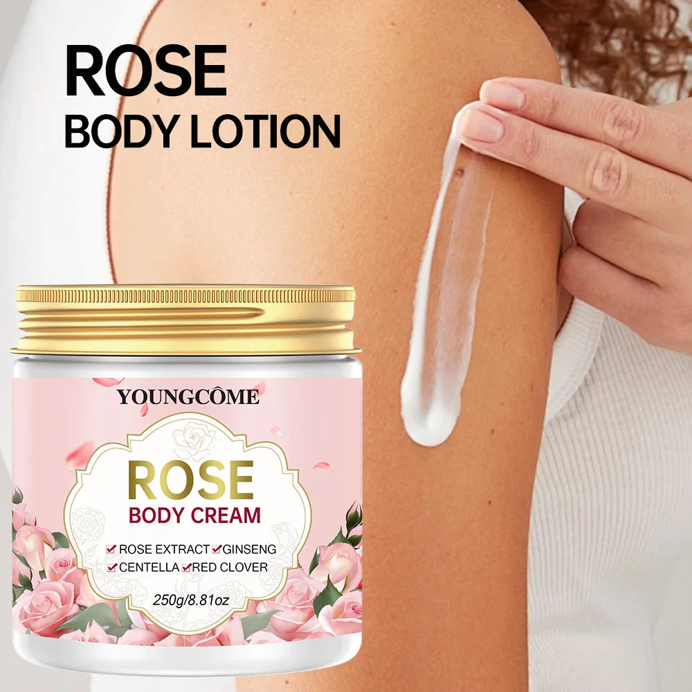 Rose Body Cream Whitening Intimate Areas Underarm Knee Buttocks Private Bleach Remove Melanin Waterproof Brighten Nourish Cream Quake