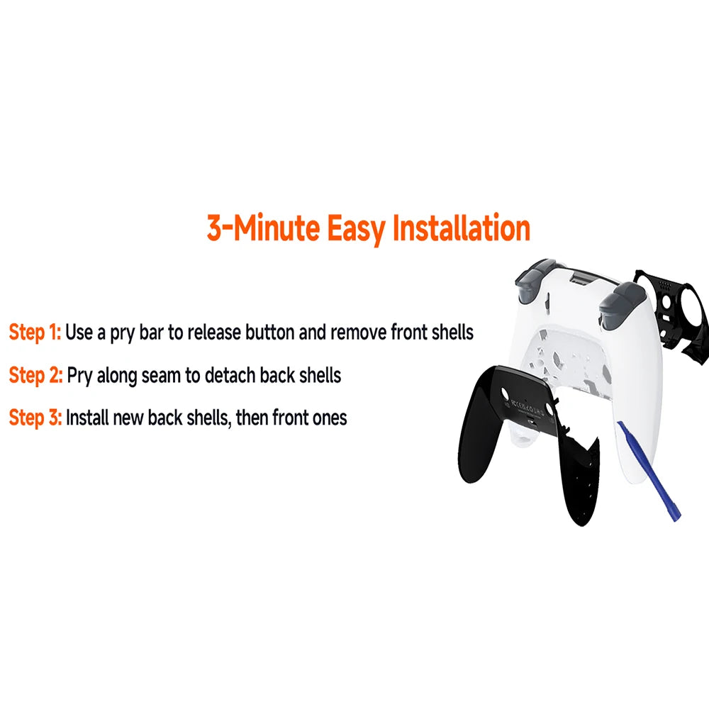 3-in-1 PS5 EDGE Elite Handle Grip Accessory DS5Edge Removable Case Decorative Sheet Quake