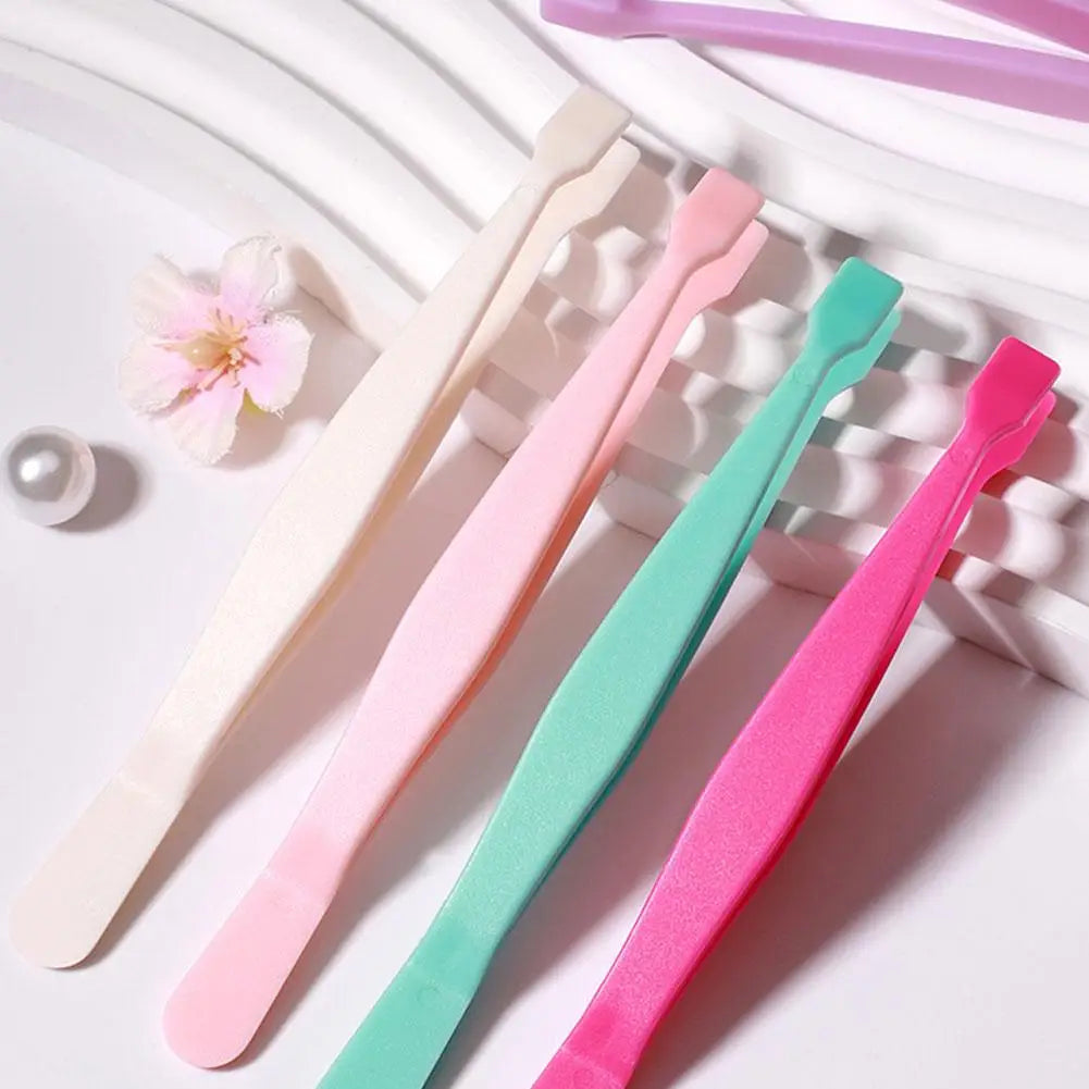 Lower Eyelash Tweezers Stainless Steel Eyelash Cluster Applicator Tweezers Lash Applicator Tool for Travel Salon Separating 2PCS Quake