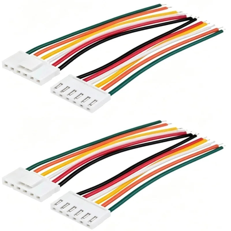 2‑6P PH2.0mm Air Docking Terminal Wire 2PCS 20/40CM Male Plug Female Jack Pre‑Made Cable for DIY Electrical Connection 24/26AWG Quake 6P 24AWG 0.4M