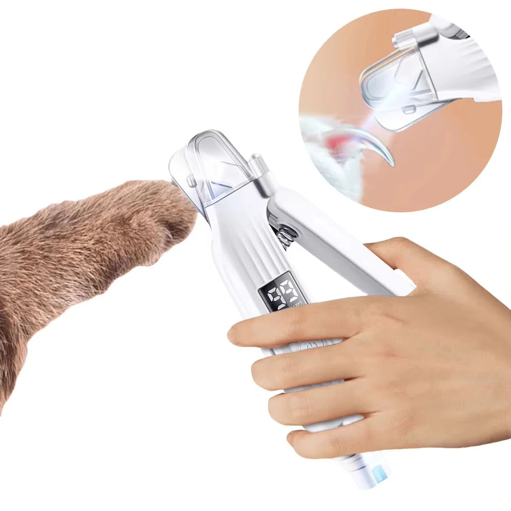 2 in 1 Electric Pet Nail Trimmer with LED Lights Pet Nail Grinder Dog Nail Trimmer and Grinder for Small Medium Large Dogs/Cats Quake