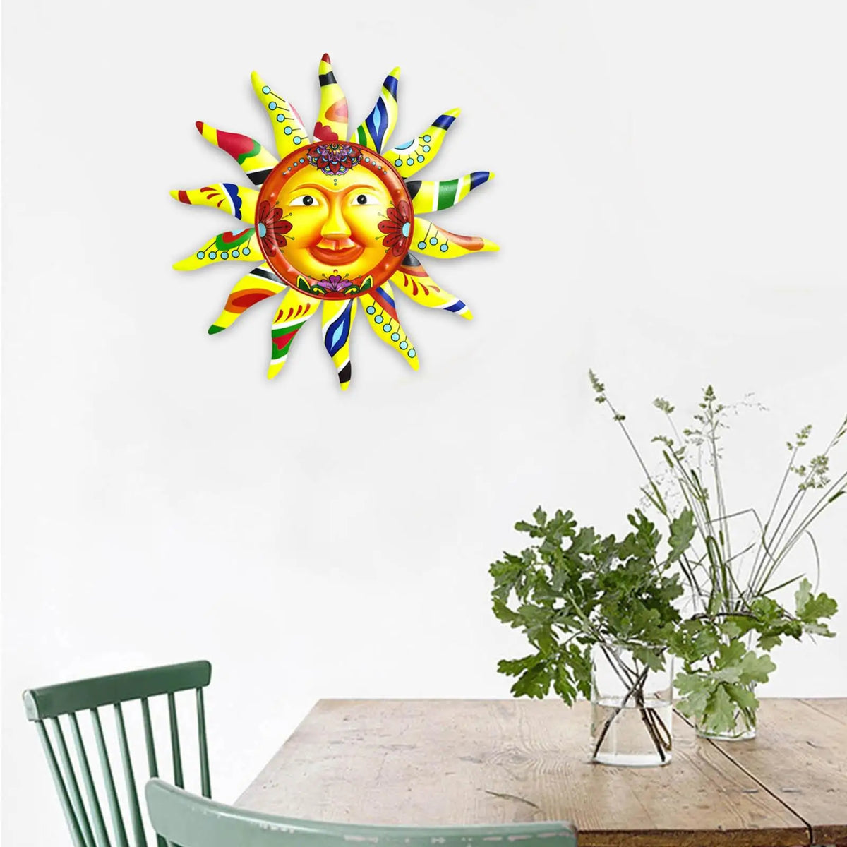 Wall Art Decor Waterproof Statues Sun Abstract Metal Wall Art Wall Hanging Decor Quake