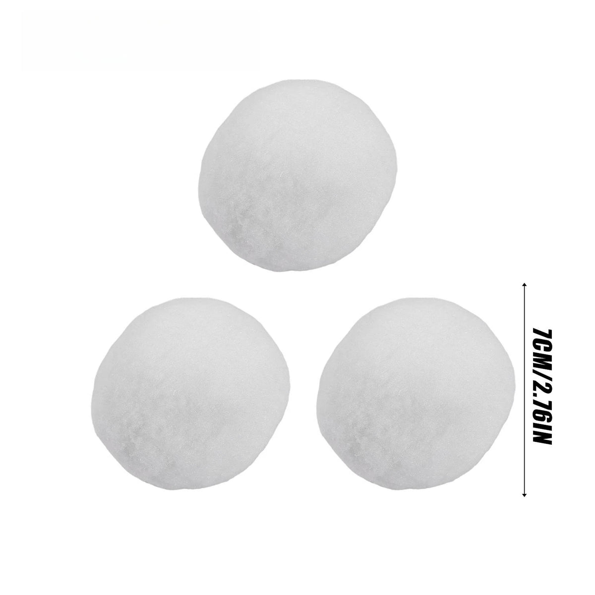 7cm White Christmas Plush Snowball Realistic Fake Snow Balls Xmas Tree DIY Ornament Christmas Holiday Party Home Decor Supplies Quake 7cm 3PCS