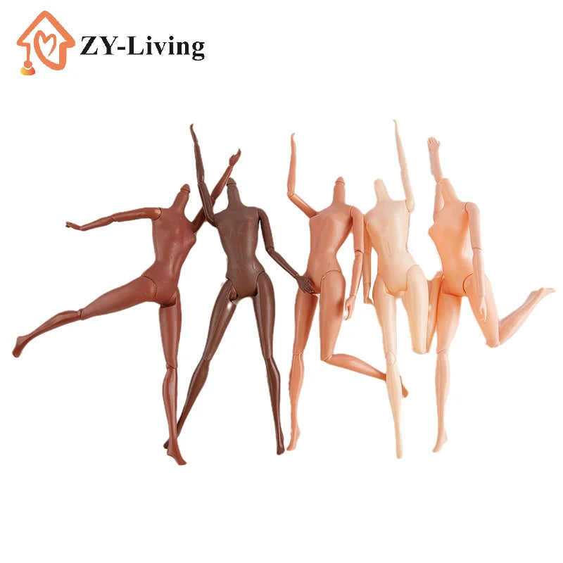 1Pc 11 Movable Joints 26/27cm African Doll Nude Body Brown Black Skin Doll Body Skin Children's Pretty Girl Toy Gift Quake