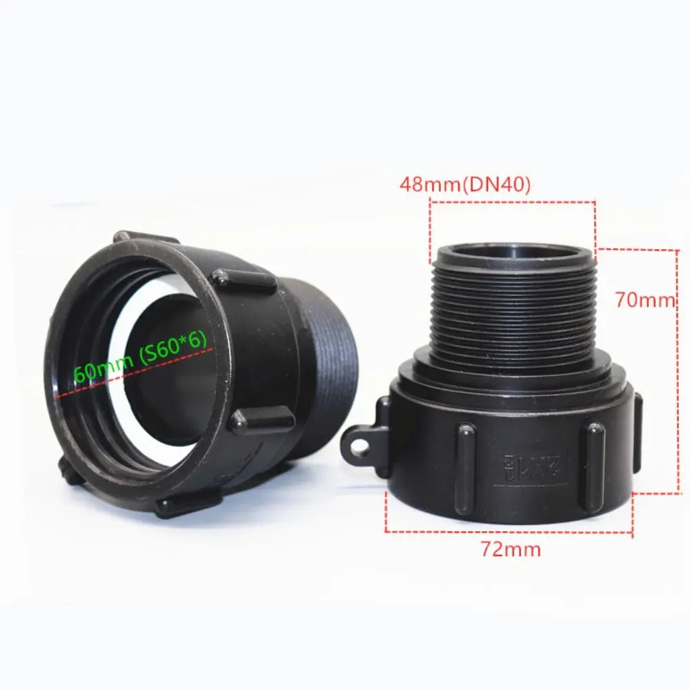 S60 IBC Ton Barrel Connector IBC Plastic IBC Tank Adapter Fine Thread Accessories Hose Connector Ton Barrel Quake 1.5 inches
