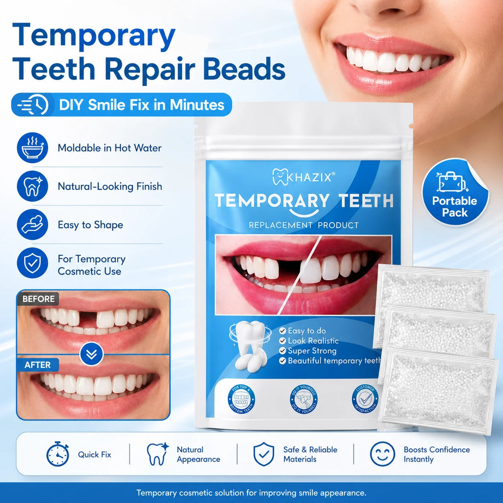10g Temporary Teeth Beads DIY Cosmetic Smile Fix Moldable White Beads Easy to Shape for Natural-Looking Teeth Quake