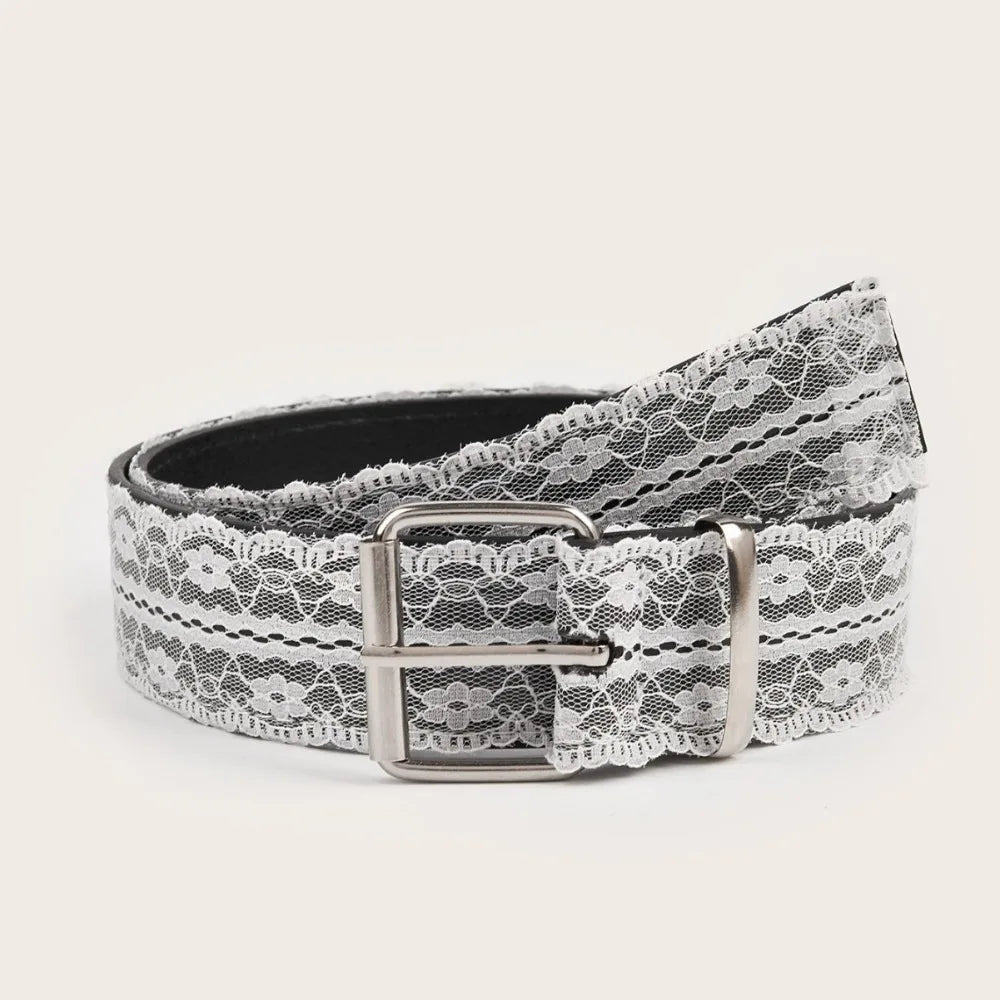 Beautiful Lace Waist Belt Leather White Floral Casual Waist Strap Decor Accessory Gift Lace Waistband for Women Skirts and Jeans Quake Lace Belt