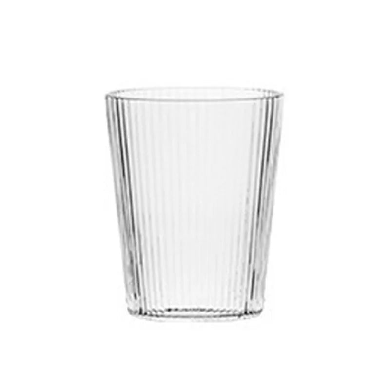 Japanese Vertical Striped Borosilicate Glass Cup Heat‑Resistant Latte Coffee Mug Transparent Water Tea Juice Cup for Home Quake
