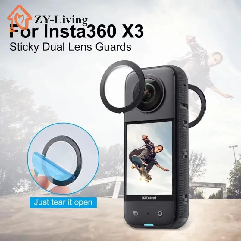 1 Set Silicone Case Lens Protector Cap Cover Lens Guards Carrying Case Protective Frame For Insta360 X4 X3 X2 Camera Accessories Quake