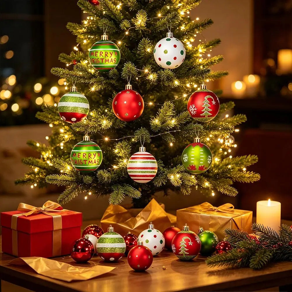 Green Monster Christmas Ball Ornament Elf Gift Box Hanging Bauble Shatterproof Tree Decoration Christmas Gift Holiday Party Deco Quake