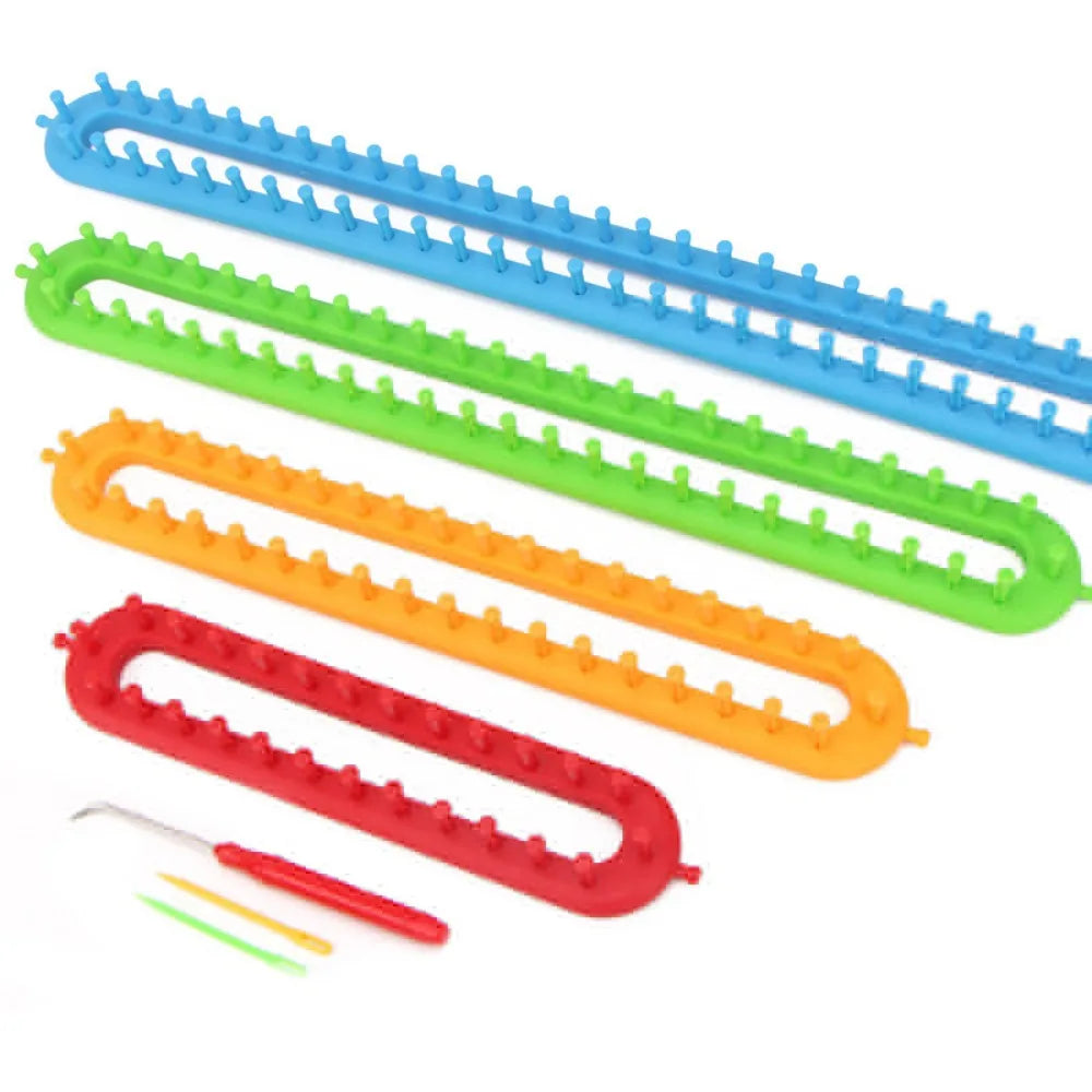 Gift Plastic Weaving Loom Knitting Kit DIY Handmade Craft DIY Machine Sewing Tools Rectangle Braiding Tool Women Quake 4pcs