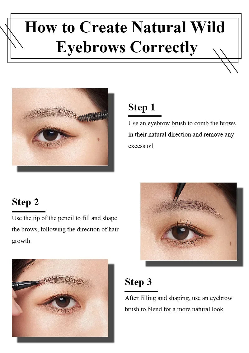 Misiou Beauty Waterproof Tattoo Brow Tint Semi-Permanent Eyebrow Color with Stencils Easy Apply Long-Lasting up to 3 Days Quake