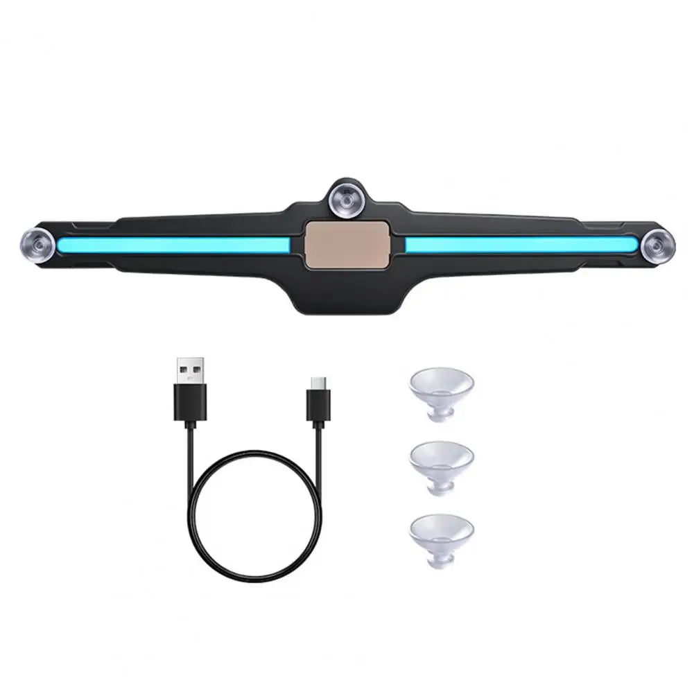 Solar Car Window Light, LED Blue Safety Lamp for Rear Windshield, Universal Suction Cup Warning Light for SUVs Sedans And Trucks Quake Black
